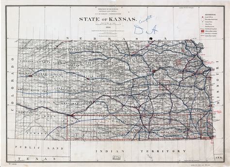 Large Detailed Old Railroads Map Of Kansas State Kansas State Large