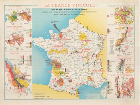 Wine Map Of France La France Vinicole Publiée Par La Revue Du Vin De