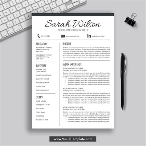 2023 2024 Pre Formatted Resume Template With Resume Icons Fonts And