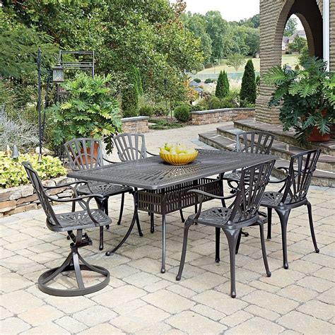 Home Styles Largo 7-Piece Rectangular Patio Dining Set with Dining ...