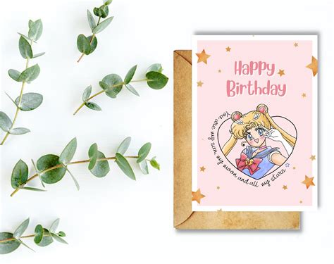 Sailor Moon Birthday Card You Are My Sun My Moon And All My Etsy Canada