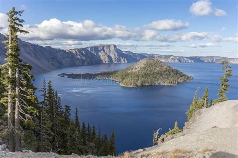 Crater Lake Stock Photo Image Of States Trees Park 128042636
