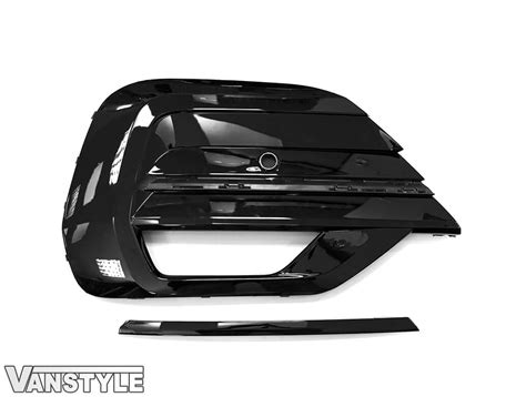 Gloss Black Front Bumper 4 Piece Panel Inserts Vw T61 19 Vanstyle