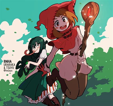 자유imjayu On Twitter Uraraka And Tsuyu Fantasy Style Bnha