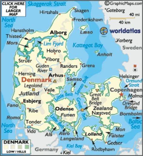 Denmark is the smallest of the nordic countries in terms of landmass. Denmark map | World - UK (England) & Denmark | Pinterest ...