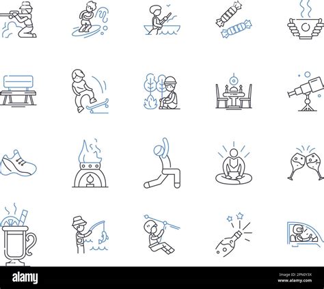 Leisure Business Outline Icons Collection Travel Tours Recreation