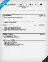 Plumbing And Heating Resume Sample Pictures