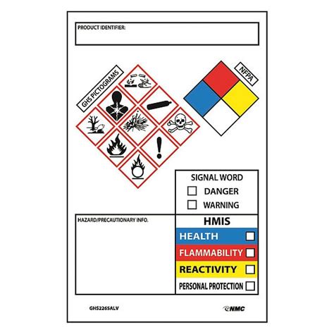 Secondary Container Label Template