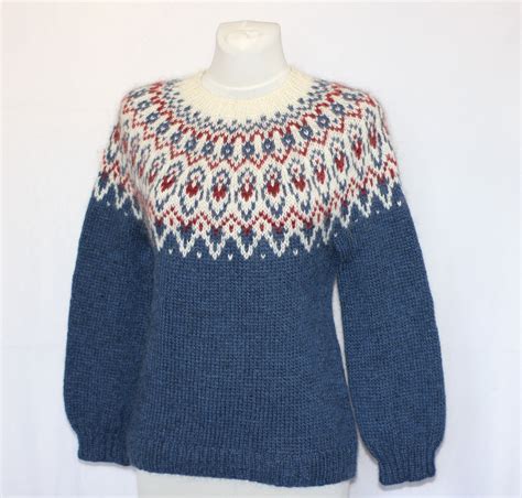 Lopapeysa Iceland Knitted Sweater 100 Pure Icelandic Wool Made To Order Jumper Knitting