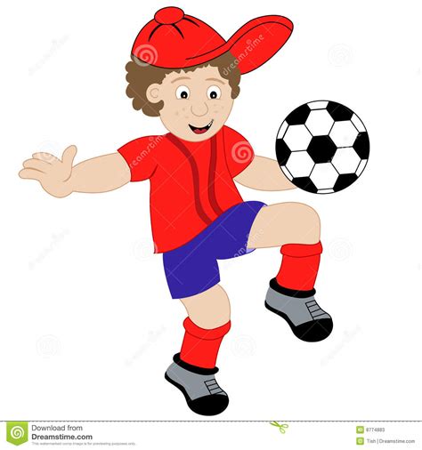 Cartoon Boy Playing Football Stock Vector Illustration Of Humorous