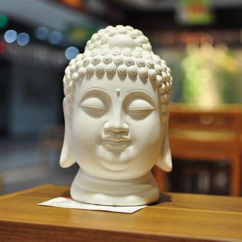 Spiritual ritual meditation face of buddha on white background. MEIHON Crafts / Religious Pottery Home Decor buddha head ...