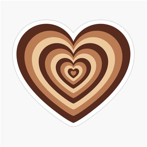 Brown Latte Heart Sticker By Ayoub14 Cute Laptop Stickers Aesthetic