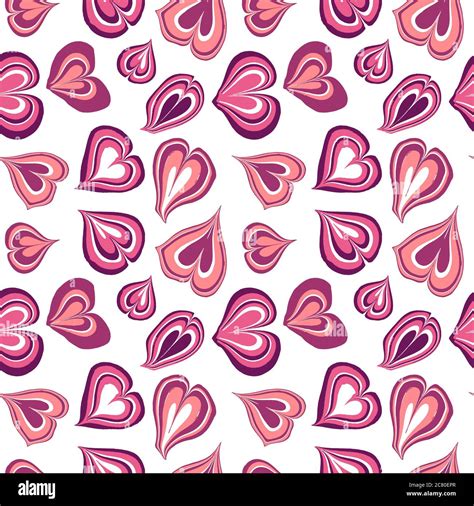 Vector Seamless Hearts Pattern Repeating Texture For Print Fabric