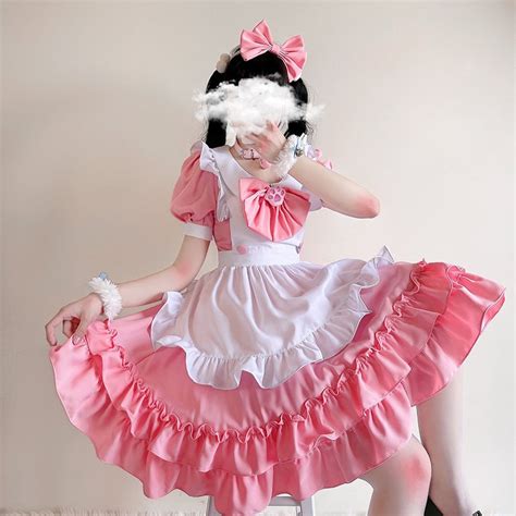 Cosplay Pink Maid Outfit Cat Maid Outfit Maid Outfit Sweet Dress Cosplay Maid Costume Short