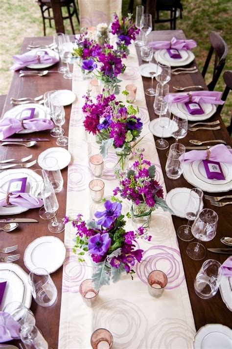 Reception Tables Purple Wedding Decorations Diy Wedding