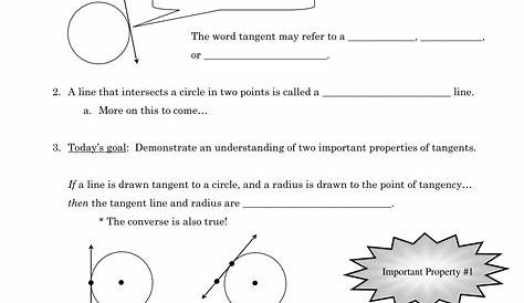 Tangent Lines Worksheet Answers