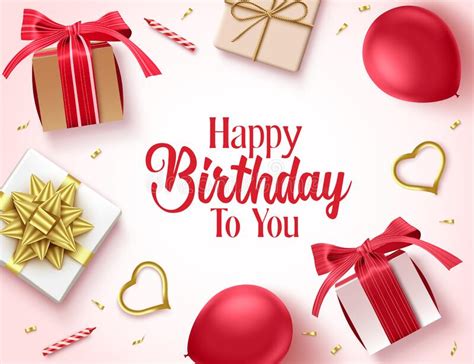 Happy Birthday Vector Background Template Happy Birthday To You Text
