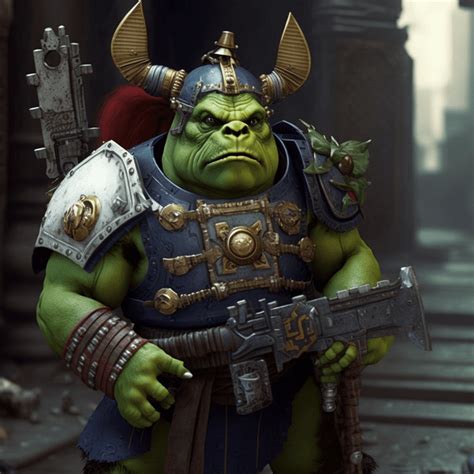 Space Marine Shrek Midjourney Rgrimdank