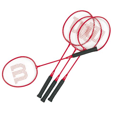 Badminton set complete outdoor yard game with 4 racquets, net with poles, 3 shuttlecocks and carrying case for kids and adults. Badminton set Wilson Tour Set - inSPORTline
