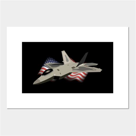 F22 Raptor With The American Flag F22 Posters And Art Prints