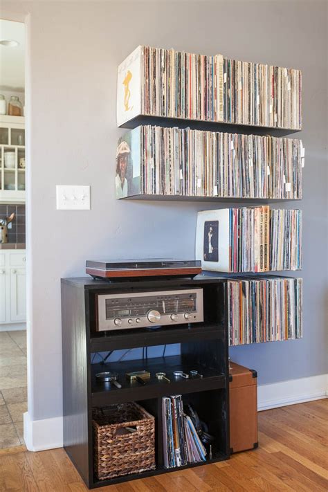 Custom metal floating record shelves. SUPER WANT. | Vinyl record shelf, Vinyl record furniture 