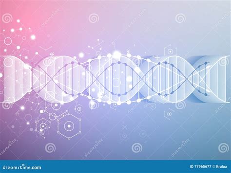 Science Template Wallpaper Or Banner With A 3d Dna Molecules Stock