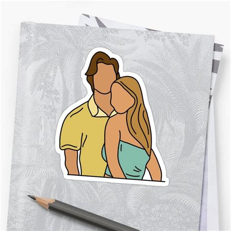 John B And Sarah Netflix Fan Art “outer Banks” Glossy Sticker By
