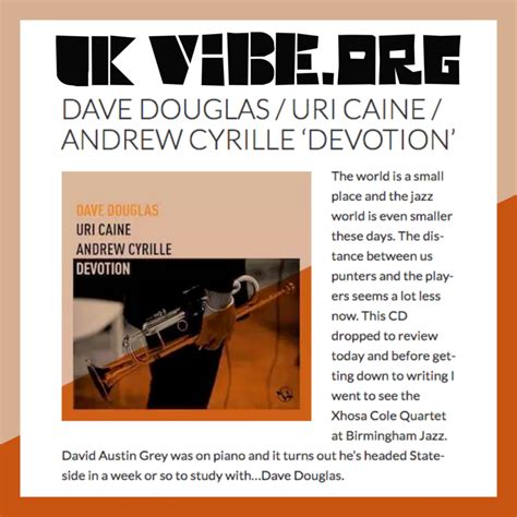 four stars for douglas caine cyrille s devotion from uk vibe greenleaf music by dave douglas