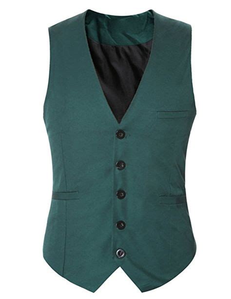Dark Green Waistcoat Mens Vest