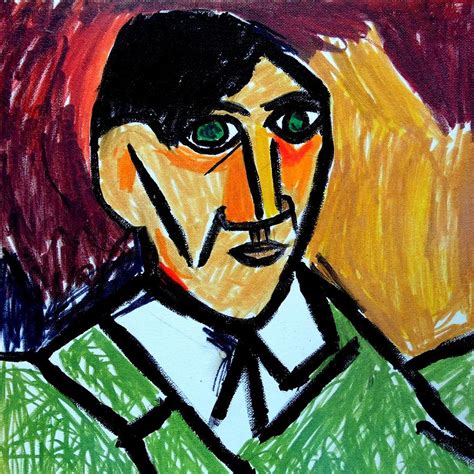 Pablo Picasso Self Portrait 1907 Remake Painting By Paulo Guimaraes