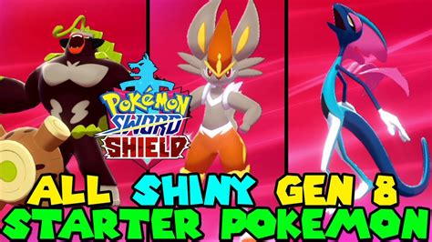 Evolving All Shiny Gen 8 Starter Pokemon In Pokemon Sword And Shield Youtube