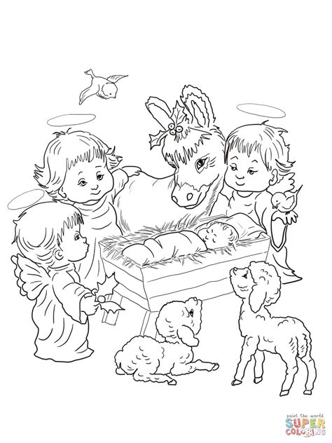 If you are the rightful owner of any of the pictures/wallpapers posted here, and you do not want it to be displayed or if you require a suitable credit, then please contact us and we will immediately do whatever is needed either for the. Nativity Scene with Cute Angels and Animals coloring page ...