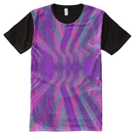 Purple Psychedelic Pattern All Over Print T Shirt Uk