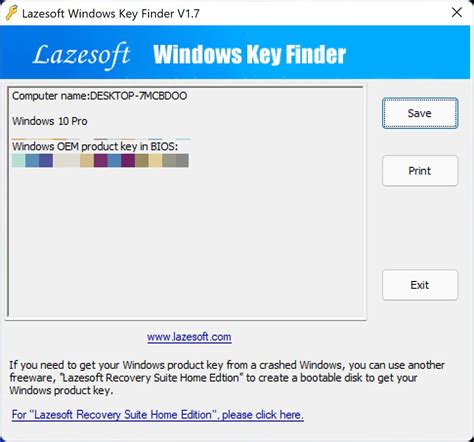 Lazesoft Windows Key Finder Recover Windows And Office Product Key