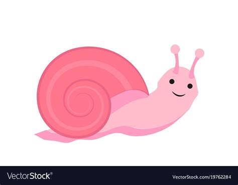 Pink Snail Icon Flat Cartoon Style Isolated Vector Image On Vectorstock
