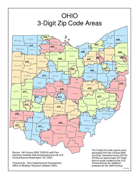 Ohio Zip Code Map Printable