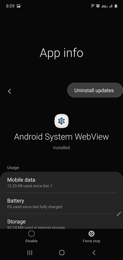 So if you are running either of these systems (or android 6.0 marshmallow or earlier), we strongly recommend you don't disable the app or delete its updates. Solved: Android System WebView update problem - Samsung ...