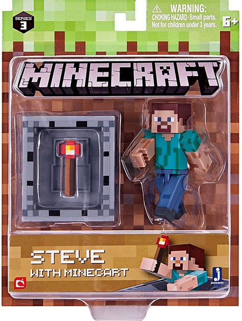 Minecraft Series 3 Steve With Minecart Action Figure Set Jazwares Toywiz