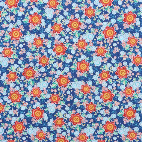 Clematis Royal Blue Bloomsbury Square Dressmaking Fabric