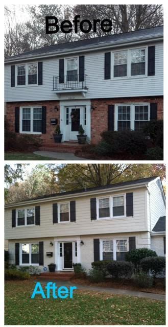 Exterior paint before after photos exovations. Pin by Whitney Ferguson on Home Decorating | Brick exterior house, Home exterior makeover ...