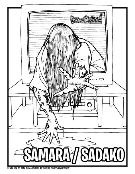 How To Draw Samara Morgan Sadako Yamamura The Ring Ringu Drawing Tutorial Draw It Too