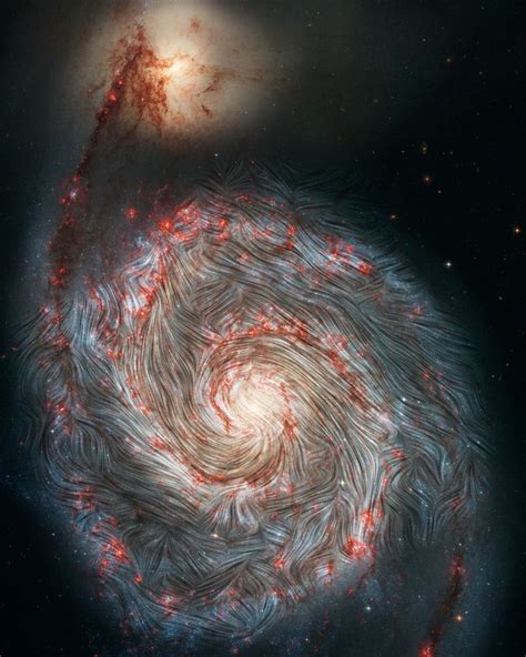 The Magnetic Fields Swirling Within The Whirlpool Galaxy Universe