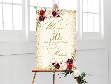 50th Anniversary Welcome Sign 50th Anniversary Decoration Etsy Canada
