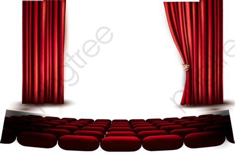Vector Theater Seats Red Curtain Design Elements, Curtain Vector, Red ...