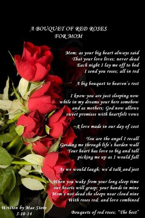 A Bouquet Of Red Roses For Mom Holiday Poems Mothers Day Poems