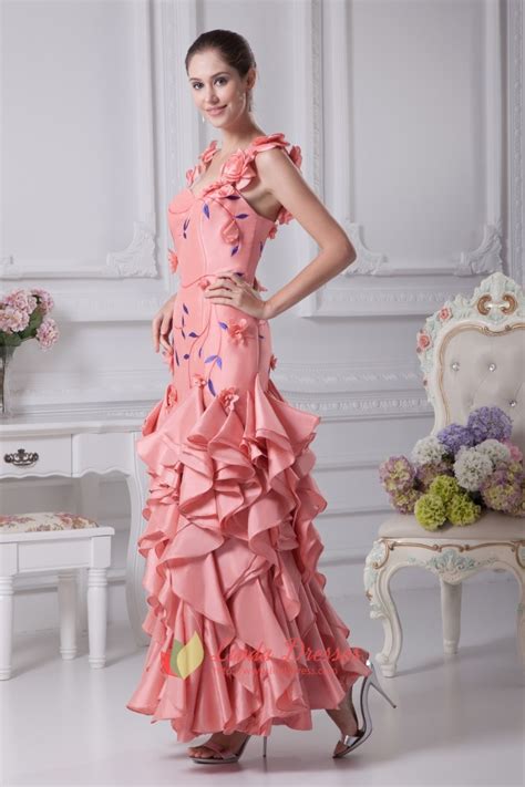Prom Dress With Embroidered Flowers Floral Applique Prom