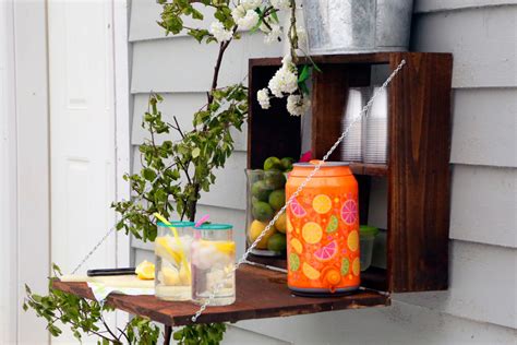 It drops down when you need it, and folds away when you don't. Ana White | Fold Down Serving Station with Home Depot DIHWorshop - DIY Projects