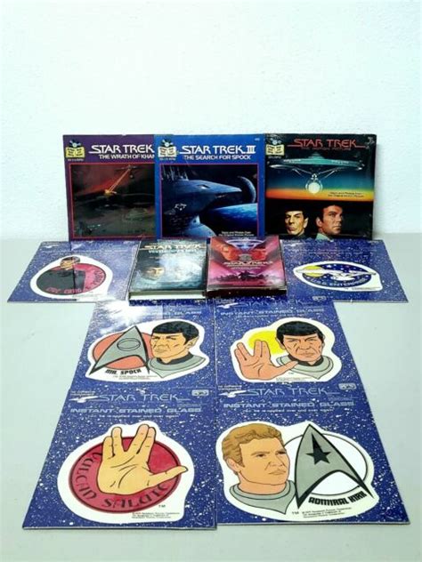 Star Trek 1979 Instant Stained Glass Transfers 6pcs With 3 Records And