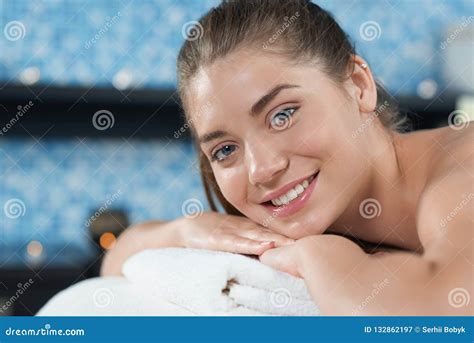 Closeup Of Female Client In Spa During Relaxing Back Massage Stock Image Image Of Healthy