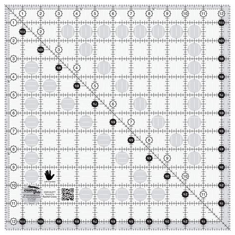 Creative Grids Left Handed Quilt Ruler 12 12 Square